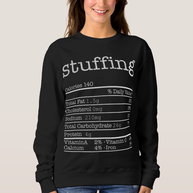 Stuffing Nutrition Facts Funny Erntedank Christ Sweatshirt (Vorderseite)