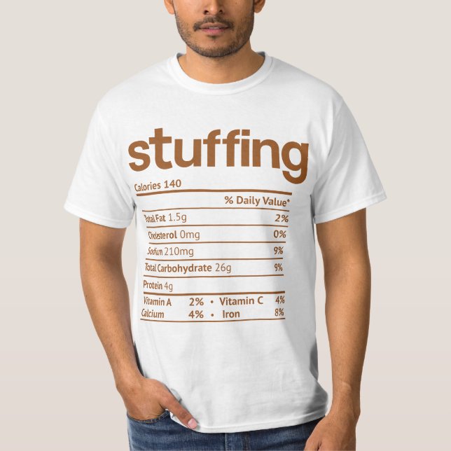Stuffing Nutrition Facts Funny Thanksgiving Christ T-Shirt (Vorderseite)