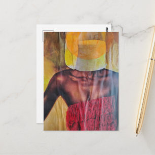 Stuhl für einen Kopf Surreal Fantasie Mode Postkarte