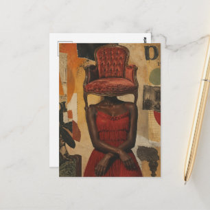 Stuhl für einen Kopf Surreal Fantasie Mode Postkarte