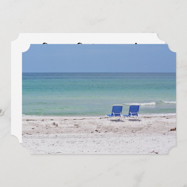 Stühle am Strand Einladung (Vorne/Hinten)