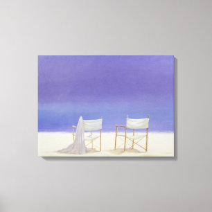 Stühle auf dem Strand 1995 Leinwanddruck