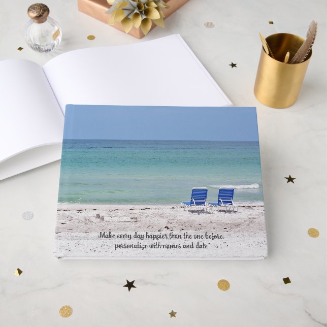 Stühle im Beach Guest Book Gästebuch (Vorderseite Offen)