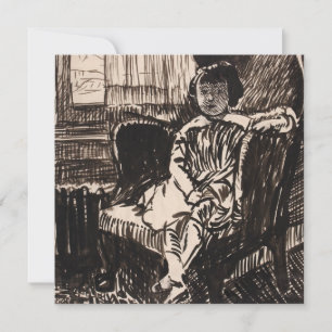 Stuhlsitzende Mädchen (ca. 1917-1918) Canvas Print