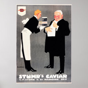 STUHR KAVIAR Food Advertisement Ludwig Hohlwein Poster