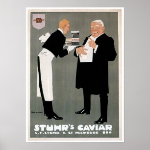 Stuhrs Kaviar-Fisch-Vintage Poster