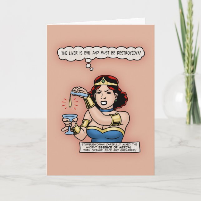 Stumblewoman - Leber ist böse Feiertagskarte (Vorderseite)