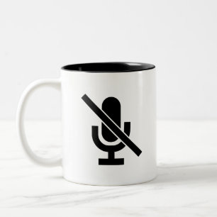 "Stumm-" Piktogramm-Tasse Zweifarbige Tasse