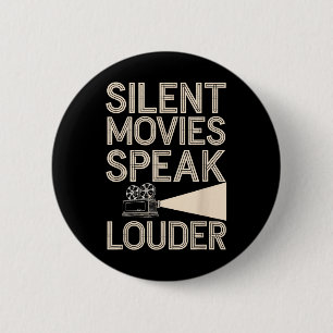 Stummfilmfan Vintage Cinema Clic Film Liebhaber Button