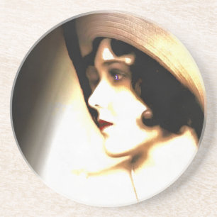Stummfilmstar Vintage-Porträt aus den 1920er Jahre Sandstein Untersetzer