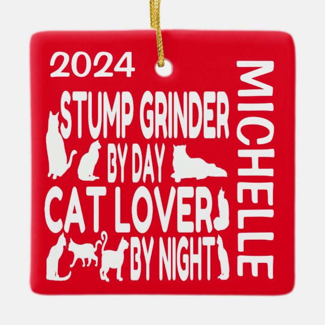 Stump Grinder Lieben Cats CUSTOM Keramikornament (Vorderseite)