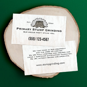 Stump Grinding Saw Tree Trunk Visitenkarte