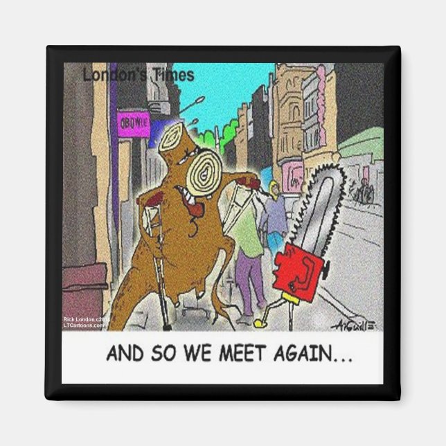 Stumped: Chainsaw Vs Tree lustiges Comic Magnet (Vorne)