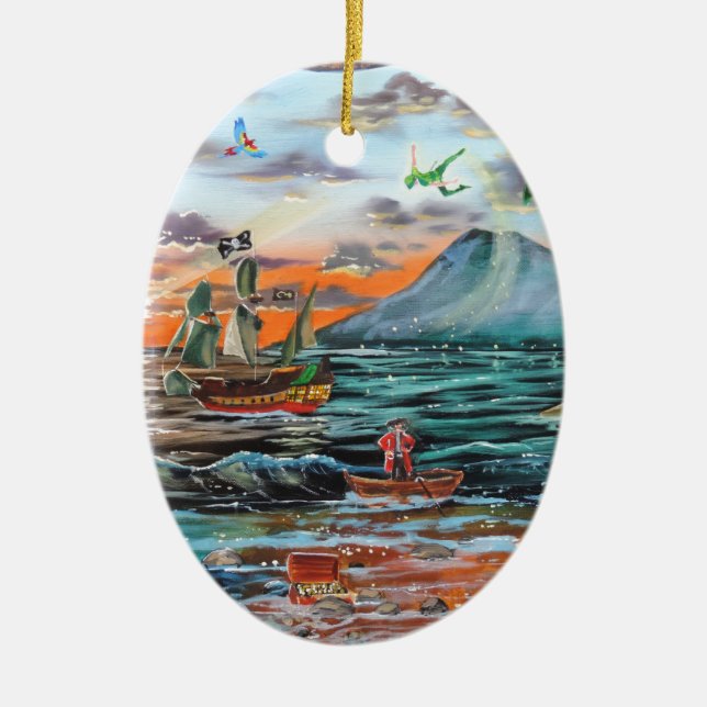 Stümper-Bell-Malerei die Bucht Peter Pan-Hakens Keramik Ornament (Vorne)