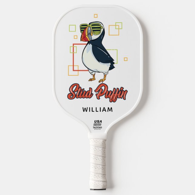 Stumpfpuffin Sea Bird Niedlich Gag Personalisiert Pickleball Schläger (Vorderseite)