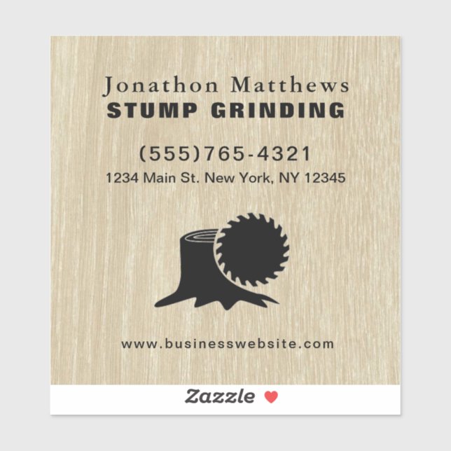 Stumpfschleifen beim Entfernen von Bäumen Aufkleber (Blatt)