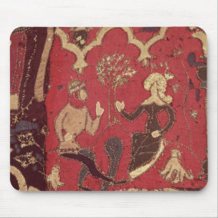 Stumpwork, das Tristan und Isolde darstellt Mousepad