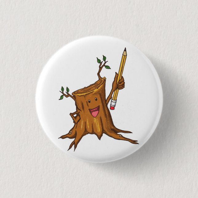 Stumpy Knopf-(kleines) Weiß Button (Vorderseite)