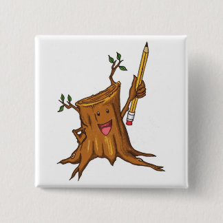 Stumpy Knopf-(quadratisches) Weiß Button