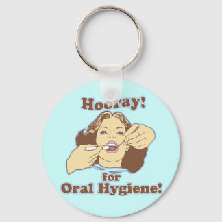Stunde für orale Hygiene Retro Schlüsselanhänger