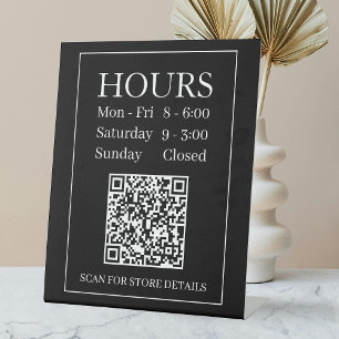 Stunden Open Sign, Generieren von QR Code, weiß & Sockelschild