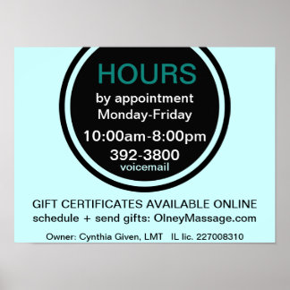 STUNDENGESCHÄFTSPOster Poster