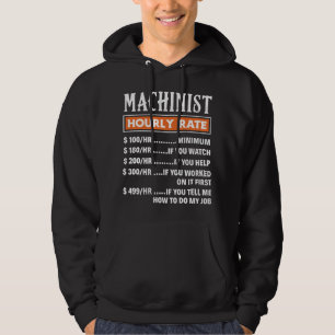 Stundenlohn der Machinisten, Funny Machnists Job Hoodie