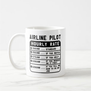 Stundenlohn für lustige Piloten Kaffeetasse