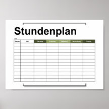 stundenplan, plan, plan, poster, deutsch pflücken