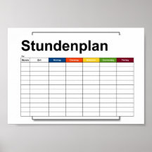 stundenplan, plan, plan, poster, deutsch pflücken