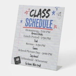 Stundenplan Schild | Zurück zur Schulparty Klasse