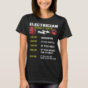 Stundenpreisgeschenk für den elektrischen Funny El T-Shirt