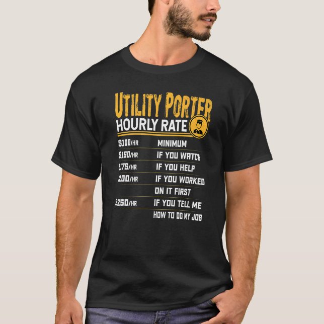 Stundensatz des Dienstprogramms T-Shirt (Vorderseite)