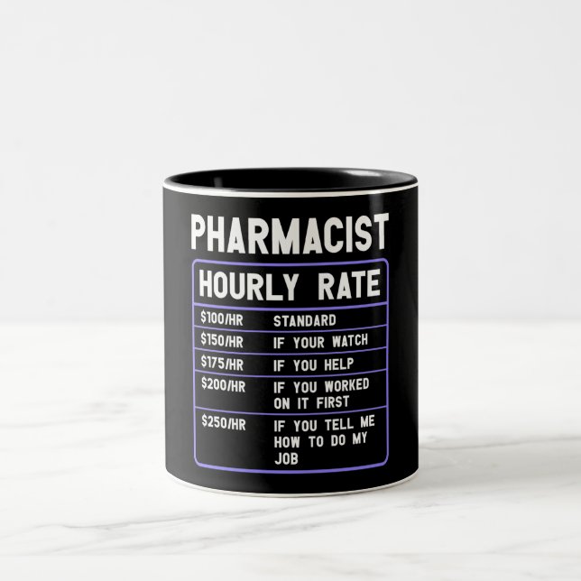 Stundensatz des Funny Pharmacist Zweifarbige Tasse (Mittel)