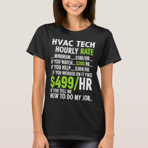 Stundensatz für HLK-Techniker Lustige Arbeit für M T-Shirt