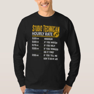 Stundensatz für Tontechniker Studio Rekorder T-Shirt