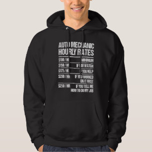 Stundensätze für Automechaniker Autoreparatur Hoodie