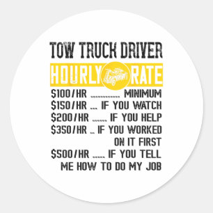 Stundenzins Wrecker Tow Truck Officer Tow Truck Dr Runder Aufkleber