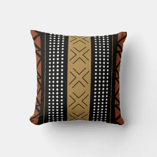 Stunning African Bogolan Inspired Throw Pillow Kissen