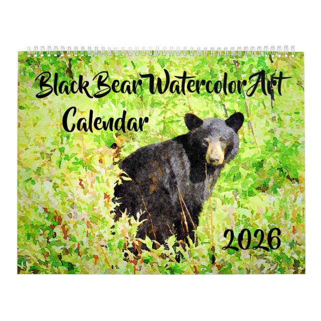 Stunning Bear Wildlife Watercolor Paintings Art Ca Kalender (Titelbild)
