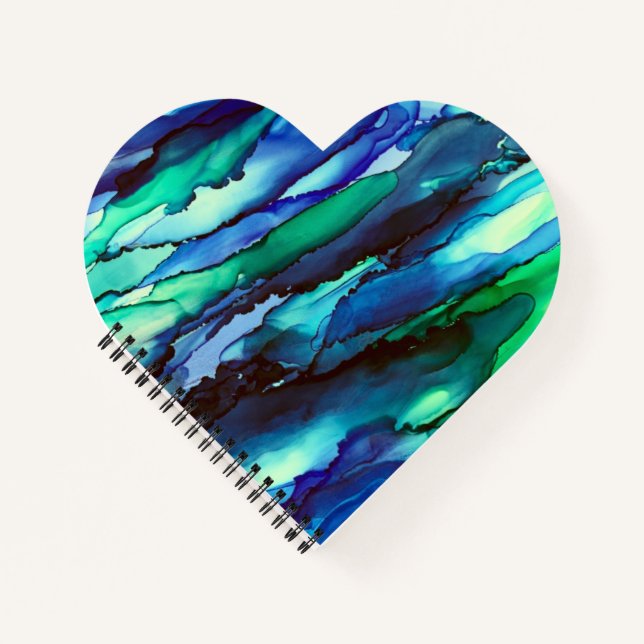 Stunning Blue Alcohol Ink Painting Notizbuch (Vorderseite)