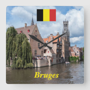 Stunning! Bruges - Belgium Quadratische Wanduhr