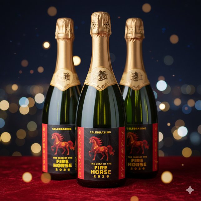 Stunning Chinese Year of the Fire Horse 2026 (Year of the Fire Horse 2026 Sparkling Wine Labels Cover Photo)