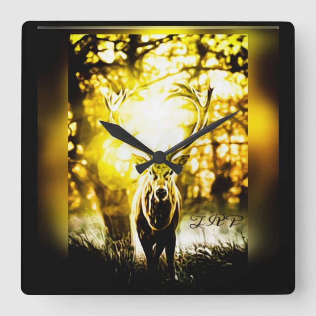 Stunning Deer 01-01 Quadratische Wanduhr (Vorderseite)