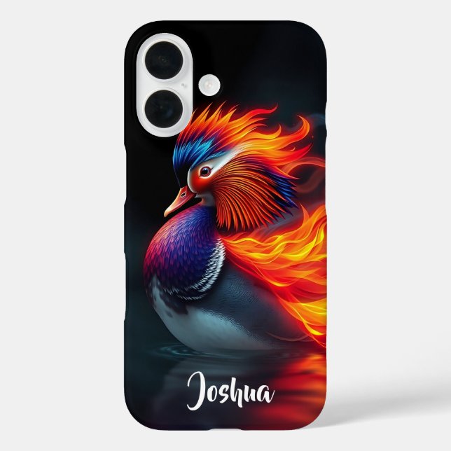 Stunning Flame-boyant Firebird Hot Mandarin Duck Case-Mate iPhone Hülle (Rückseite)