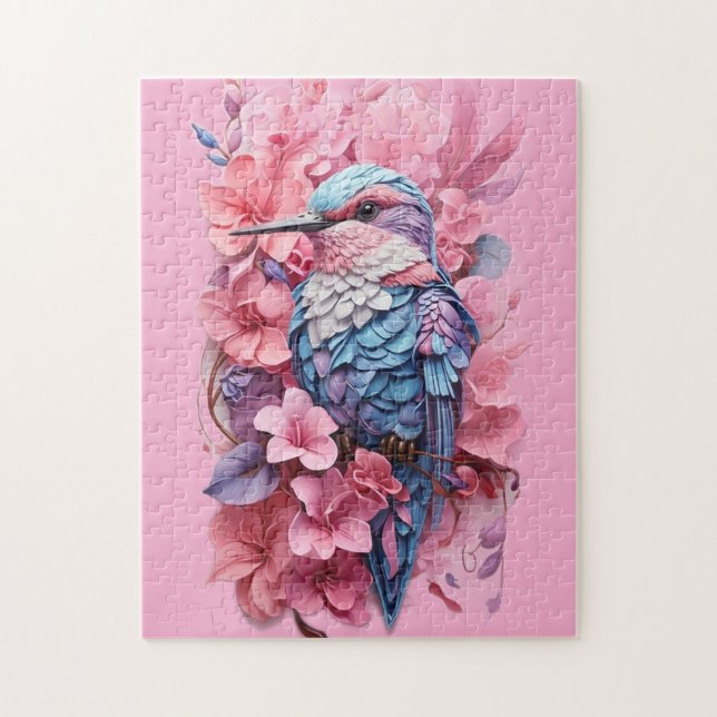 Stunning Pastel Hummingbird Floral Puzzle (Vertikal)