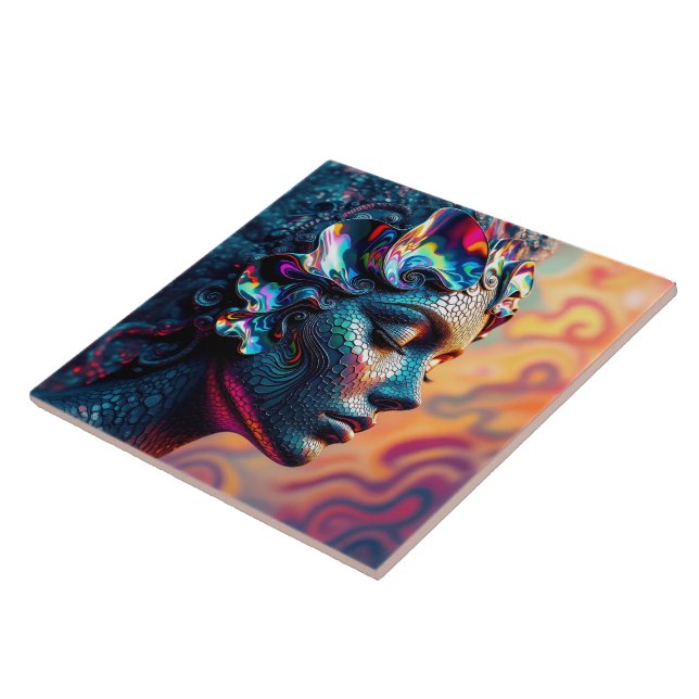 Stunning Paua Rainbow Abalone Sea Siren Mermaid Fliese (Seite)