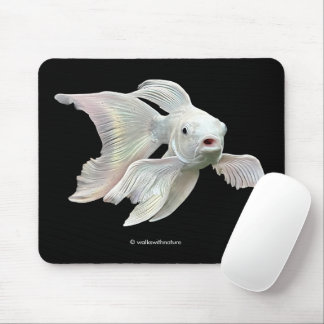 Stunning Platinum Butterfly Koi Carp Fish Mousepad