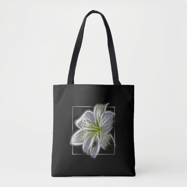 Stunning White Lily Fractal Art Black (Vorderseite)