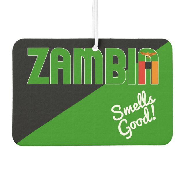 Stunning Zambia Flag Air Freshener Autolufterfrischer (Vorderseite)